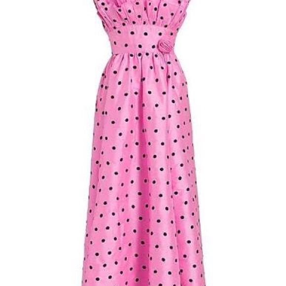 Batsheva Amara Polka- Dot Taffeta Maxi Dress